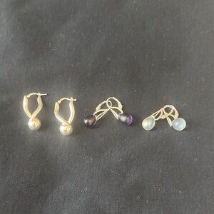 3 sterling silver earrings, like new.